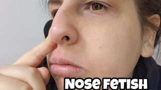 Nose Fetish Play - Snot Piggy Nose Picking Close Up