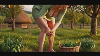 Scandinavian Peasant Wife Prepares Gentle Harvest And Awaits Her Love At Dawn AI generated