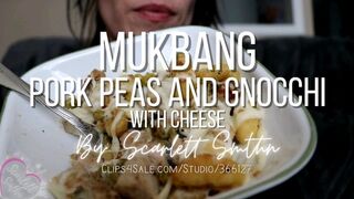 Mukbang Pork Peas and Gnocchi with Cheese