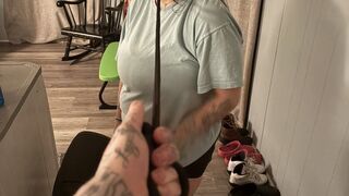 With the Choker on she must submit to my command… but she is defiant and refuses to comply so I must assert dominance and pull hard on her leash to remind her I have the control and power…. Now you help me by telling what you want the next step to be