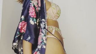 Sensual satin strip tease