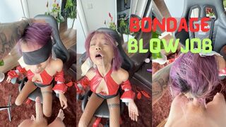 Tied Up Drooling Asian MILF Face Fuck POV