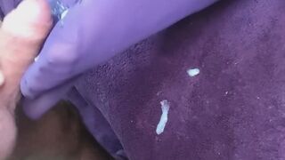 Purple Pantyhose Seduction — Draining Your Cock Onto My Cum-Soaked Soles