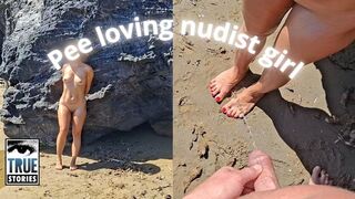 Piss on nudist Feet