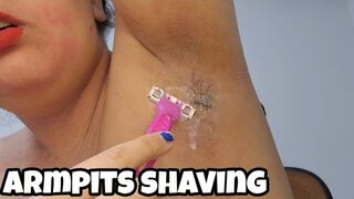 Hairy Armpits Shaving - Bushy Pit Hair Removal Close Up