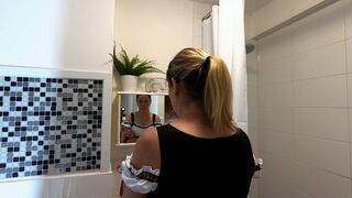 Danielle Brushing Her Hair In The Mirror 4