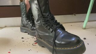 New beautiful Doc martens jadon hi platform boots crush and destroy ruined toys cars reducing to small pieces … my feet and socks are sweaty and stink