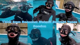 Thick 8mm Beauchat Wetsuit Buoyant Tease Session - MOV