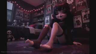 Barefoot Goth Girl Relaxing