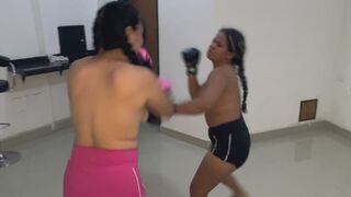 Topless Hotel Boxing: Pink vs Black Corner Fight!
