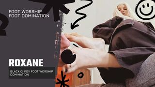 Roxane black gi foot worship domination