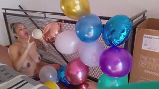 Between balloons