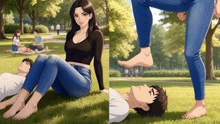 She Publicly Crushes His Face With Relentless Stomps, Facesitting & Foot Domination – Animated