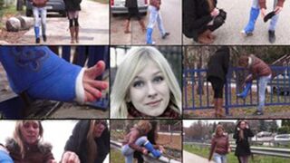 Beatrice Term SLWC with Heel Bar Gimping with a Rock in My Cast Foot Get it out! With Foot Play (in HD 1920X1080)