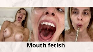 Mouth fetish on boobs