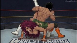 Mixed wrestling cartoon style AI: Barbra vs Logan part 2 720p