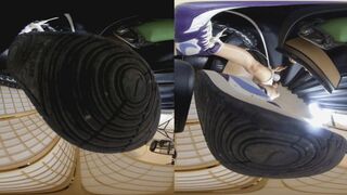 3DVR180The Asian giantess has smelly shoes socks feet and even smells bad around you
