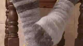 Cozy socks buttered & painted!