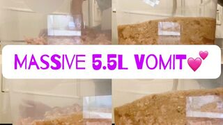 Power Vomit in a 5L Clear Tub