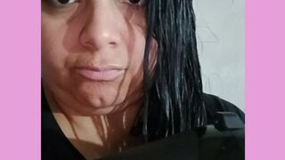 Angry while drying my long hair