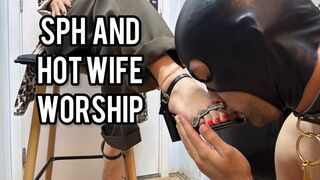 Cuckold Husband Serves Hotwife Amanda’s Feet While BBC Bull Makes Her Cum