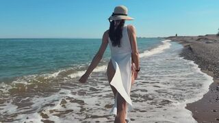 Beach Pebble Hunt with me POV