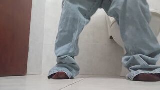 Lola in the bathroom with a fart explosion