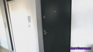 I get a new room mate and I fuck her on the first day and footjob from a sexy brunette with big tits and large lips