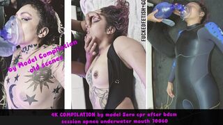 4K COMPILATION by model Sara cpr after bdsm session apnea underwater 70060